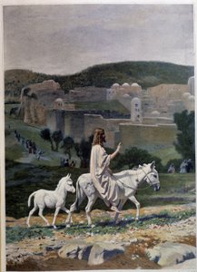 دخول السيد المسيح القدس في يوم النخيل. نقش على لوحة رسمها جان ليون جيروم (جان ليون جيروم
