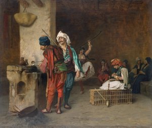 مقهى هاوس ، القاهرة Casting Bullets ، 1884 أو أقدم. بواسطة جان ليون جيروم