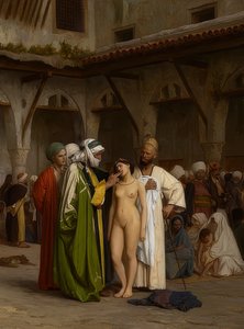 سوق العبيد. تقريبا. 1867 بواسطة جان ليون جيروم