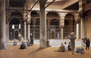 Interieur de mosquee en 1870 par معرض جان ليون جيروم للفنون التذكارية بجامعة روتشستر بواسطة جان ليون جيروم