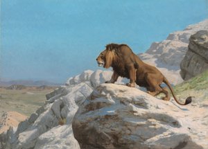 أسد على الساعة ، ج. 1885. بواسطة جان ليون جيروم