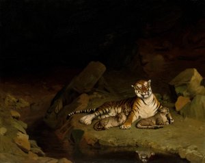 النمر والشبل ، كاليفورنيا. 1884. بواسطة جان ليون جيروم