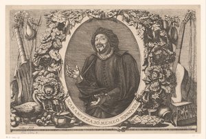 صورة لتيبيريو فيوريلي في de rol of Scaramuccia (Scaramouche) بواسطة جان ليباوتر (منسوب إلى)