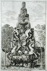 نافورة من "النوافير والنوافير على الطراز الإيطالي" ، نُشرت عام 1661 (نقش) بواسطة جان ليبوتر