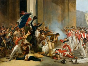 أخذ متحف اللوفر ، 29 يوليو 1830. مذبحة من الحرس السويسري ، ج. 1832.