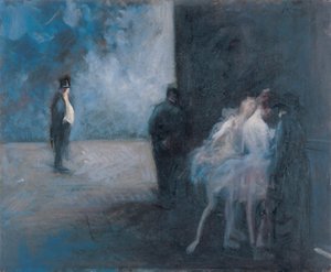 وراء الكواليس - سيمفونية باللون الأزرق في فوران ، جان لويس (1852-1931) ، بين عامي 1900 و 1923 - زيت على خشب ، 45،3 × 54،7 - متحف أوهارا للفنون ، كوراشيكي بواسطة جان لويس فورين