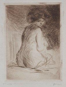 سياتد امرأة عارية من الخلف.