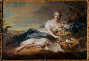 صورة مدام هنرييت من فرنسا (1727-1752) في فلور ، ابنة لويس الخامس عشر لوحة بواسطة جان مارك (جان مارك) ناتير (1685-1766) 1742 شمس 0،96x1،51 م بواسطة جان مارك ناتييه