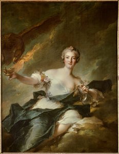 صورة لدوقة تشولنز ، ممثلة في هيبي ، إلهة العقل (آن جوزيف بونييه دي لا ماسون (1718-1787) ، زوجة دوق شولن) ويمثلها نسر يرمز إلى الإله جوبيتر - رسم جان مارك ( جان مارك) ناتي بواسطة جان مارك ناتييه