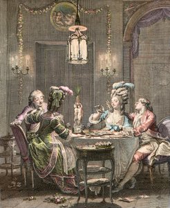 زعنفة العشاء - نقش لمورو جان ميشيل ، لو جون (1741-1814) - عشاء الذواقة ، نقش بواسطة إيزيدور ستانيسلاس هيلمان (1743-1809) 1781 بعد مورو ، جان ميشيل الأصغر (1741-1814)