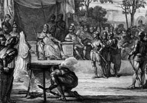Ordalies أو "أحكام الله" ، 831: متهم بالخيانة تجاه لويس الأول المتدين أو ديبونير (778-840) ، وجوديث ويلف (805-843) ، وزوجته ، وبرنارد من سبتمانيا (حوالي 800-844) ، خادم المملكة ، حاول إثبات براءتهم قبل أ بواسطة جان ميشيل الأصغر مورو