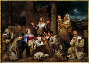 L'Adoration des Shepherds لوحة جان ميشلان (1623-1695) 1659 صن. 1x1،39 م بواسطة جان ميشلان