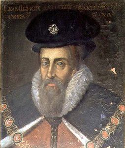 صورة لروبرت سيسيل (حوالي 1563-1612) إيرل سالزبوري الأول والفيكونت كرانبورن الأول (زيت على لوح) بواسطة جان منير أو موسنييه