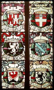 شعارات النبالة المرتبطة بـ Philibert of Savoy ، زوج المانح ، Margaret of Austria بواسطة جان أوركوا جان براشون أنطوان نويسين