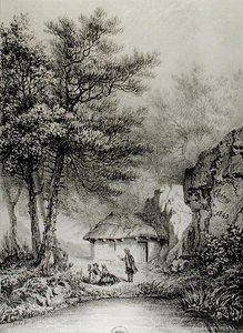 جان جاك روسيا (1712-1778) كابينة في إرمينونفيل ، 1842 بواسطة جان بيير بعد ثينوت