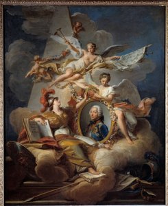 صورة رمزية للويس تشارلز أوغست فوكيه ، دوق بيل آيل ، مارشال فرنسا (1684-1761). الرسم في اللوحة. رسم جان فالادي (1709-1787) 1758 صن. 1x0.8 م