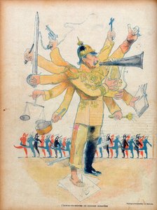 ويليام الثاني (1859-1941) (القيصر فيلهلم الثاني ، الإمبراطور الألماني وملك بروسيا) - أوركسترا الرجل في الحفل الأوروبي - رسم كاريكاتوري في "Le Rire" في 26 نوفمبر 1898 - رسم كاريكاتوري لجان فيبر (1864-1928) - رقم مخصص لوليام الثاني (1859-1941) أ