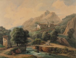 المناظر الطبيعية الإيطالية: LAbbaye et Les Religieux ، أواخر القرن التاسع عشر وحتى القرن العشرين. بواسطة جان فيكتور بيرتين