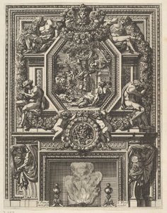 مدخنة مع Bacchanal فوق الوشاح من "Grandes Cheminée" ، كاليفورنيا. 1644 - 66. بواسطة جان لو بوتر