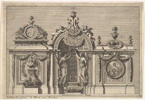 تصميم لخيمة ذات متغيرين ، من: Tabernacles à l'italienne، ca. 1644 - 66. بواسطة جان لو بوتر