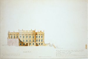 Design for the North Elevation, Chatsworth House (watercolor on paper)
