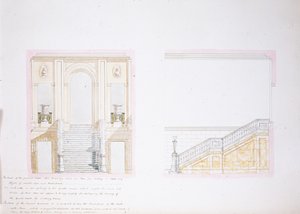 Design for the Painted Hall, Chatsworth (watercolor on paper)