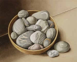 وعاء من الحصى ، 2005 (مرحاض على ورق) بواسطة جيني بارون