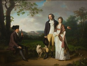 نيلز ريبرج مع ابنه يوهان كريستيان وابنته في القانون إنجلك ، ني فالب ، 1797