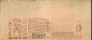 الملكي المسرح 1874. المقطع الطولي بواسطة Jens Vilhelm Dahlerup