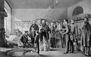 الملكة فيكتوريا تزور الجرحى ، 1850 ، ج 1920