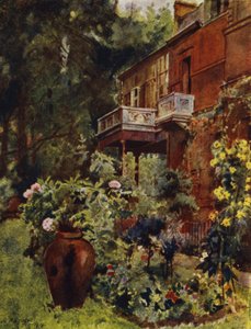 Leighton House, The Studio Balcony, from Garden (colour litho) بواسطة جيسي ماكجريجور
