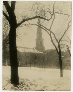كنيسة بارك ستريت ، بوسطن ، الولايات المتحدة الأمريكية ، حوالي 1902-10 (صورة فضية للجيلاتين) بواسطة جيسي تاربوكس بيلز