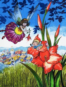 جنية صغيرة في زهرة بواسطة يسوع بلاسكو