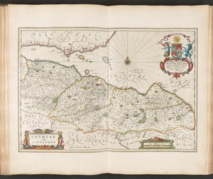 Lothian و Linlitquo ، من "Guil. وجوانيس بلاو Theatrvm Orbis Terrarvm أو New Atlas. الجزء الخامس من جوان بلاو بواسطة جوان (بعد) بلاو