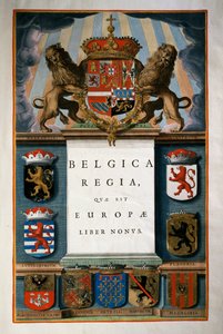 The Belgian Regia of Europe (بلجيكا) ، الكتاب التاسع ، صفحة العنوان المجلد الرابع ، أطلس مايور ، بقلم جوان بلاو (1596-1673) ، نقش على النحاس ، 57.5 × 39 سم ، أمستردام