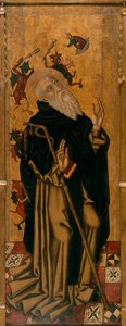 إغراء القديس أنطونيوس العظيم المعذَّب من الشياطين - القديس أنطونيوس رئيس الأباتي الذي تعذبه الشياطين - رسم جوان ديسي (نشط في 1481-1520) - ج. 1500 - زيت على خشب - المتحف الوطني للفنون في كاتالونيا ، برشلونة بواسطة جوان ديسي