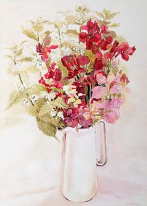 لا تزال الحياة مع Deadnettles و Wallflowers (ألوان مائية على ورق) بواسطة جوان ثيسي