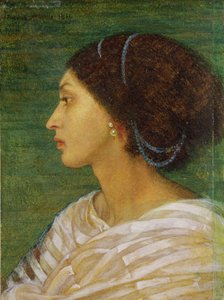 رأس امرأة مولاتو ، 1861 (زيت على ورق موضوع على كتان)