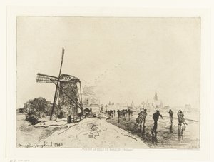 منظر لـ Maassluis Vue de la ville de Maaslins (Hollande) (عنوان السلسلة) بواسطة يوهان بارثولد جونغكيند