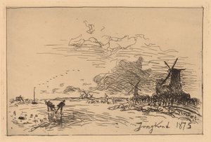 قناة هولندا ، بالقرب من روتردام (Canal de Hollande ، Pres de Rotterdam (Hiver)) بواسطة Johan Barthold Jongkind