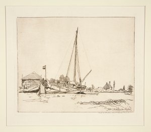 La Barque amar؟ e (المركب الراسي) بواسطة Johan-Barthold Jongkind