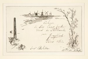 عنوان دفتر الملاحظات المكون من ستة نقوش بواسطة Johan-Barthold Jongkind