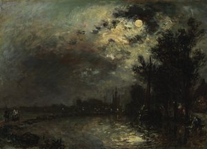 عرض على Overschie في ضوء القمر ، 1872 بواسطة يوهان بارثولد جونغكيند