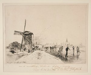 منظر لمدينة Maaslins (هولندا) بواسطة Johan-Barthold Jongkind