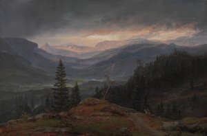 منظر على هالينجدال ، 1844. بواسطة يوهان كريستيان دال