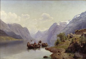 مرافقة الزفاف في Hardanger Fiord ، 1865