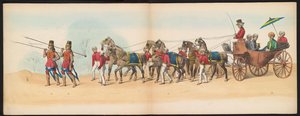 حفلة تنكرية لطلاب دلفت ، 1857 (اللوحة 4) موكب بالملابس أقامه أعضاء فيلق طلاب دلفت في الخامس من مايو 1857 ، يصور موكب غاريبيغ لسلطان دجوكارتا وأكثر الأنواع المميزة من شمال