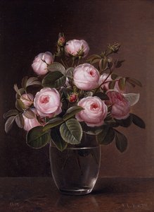 الورود في مزهرية زجاجية ، 1842