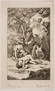 رسم توضيحي لـ "Abels død" لسالومون جيسنر ، 1764