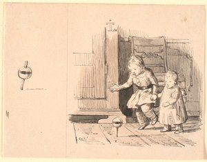 Rumplepotten. إلى اليسار دراسة صغيرة لوعاء الكرمشة بواسطة يوهان توماس لوندبي